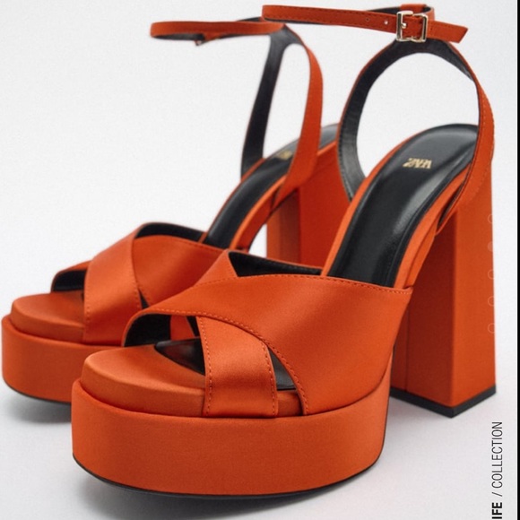 Satin Chunky Platform Sandals - Picture 1 of 6